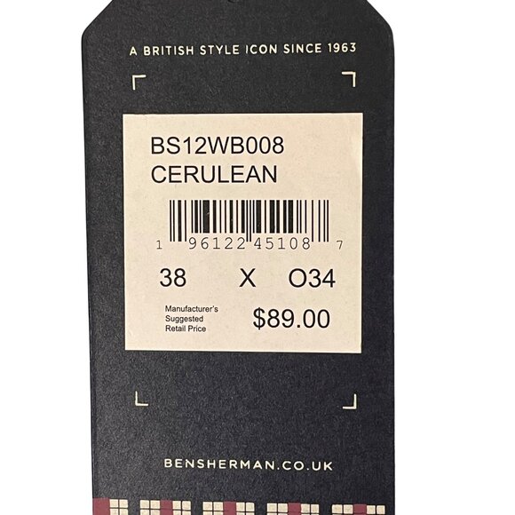 Ben Sherman Mens Slim Fit Light Blue Chino Casual Trouser Pants Size 38w 34l u - Picture 10 of 12